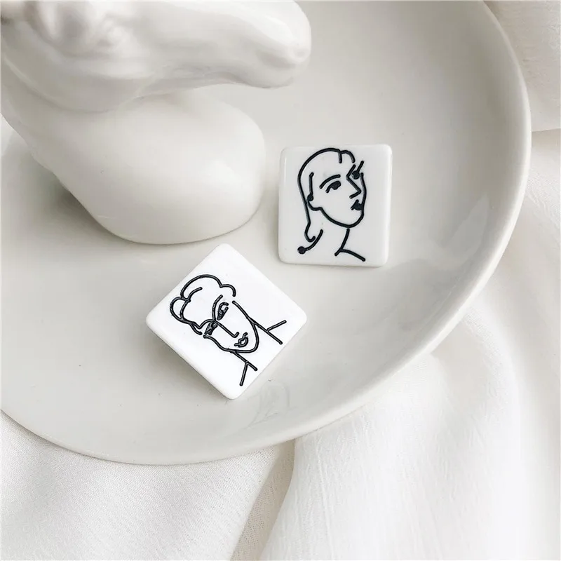 2019 модные полимерные висячие серьги женские акриловые асимметричные с