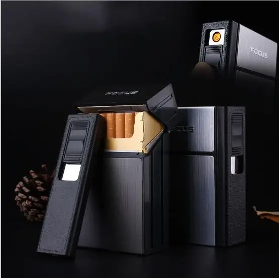 Вольфрамовый детектор табачного дыма USB зарядка и разборка Зажигалка 20 штук цельной жесткой упаковки сигаретной коробки