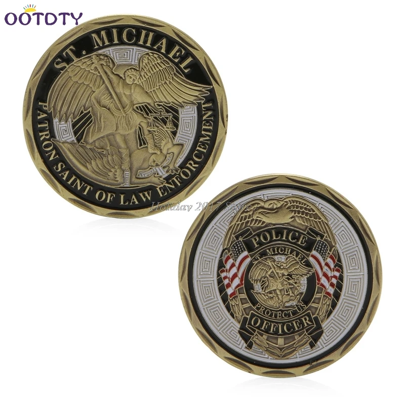 2017 полицейский знак Святого Майкла памятный вызов монета арт Jun19_25|art|art officeart michael |