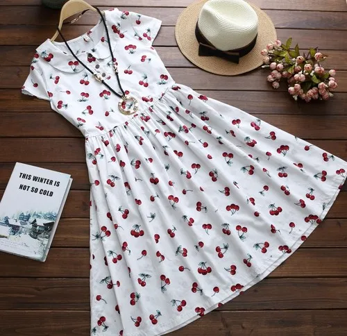 Лето 2019 новинка большие размеры милое женское платье в японском стиле Mori Girl с