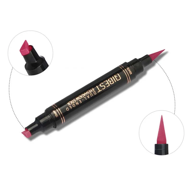 Подводка для глаз жидкая ручка матовая красочная двойная головка штамп ленивые