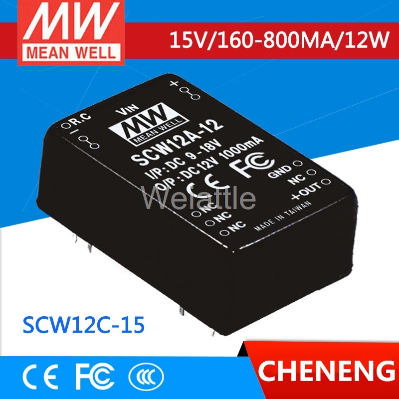 MEAN WELL оригинальный SCW12C 15 15В 800мА meanwell SCW12 12Вт DC Регулируемый одновыходной