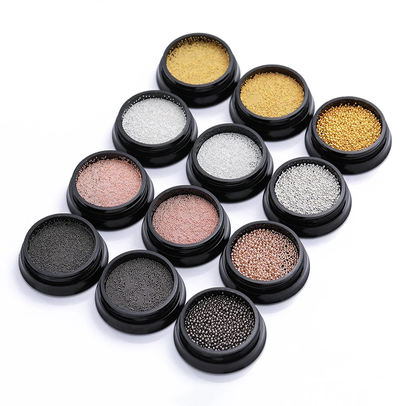 Бусины для ногтей из нержавеющей стали 3D украшения дизайна смешанные размеры