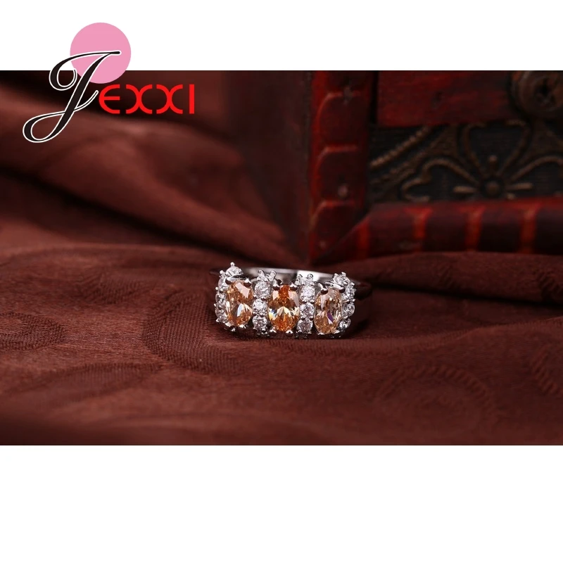 Женские кольца с кристаллами элегантные роскошные золотые из стерлингового