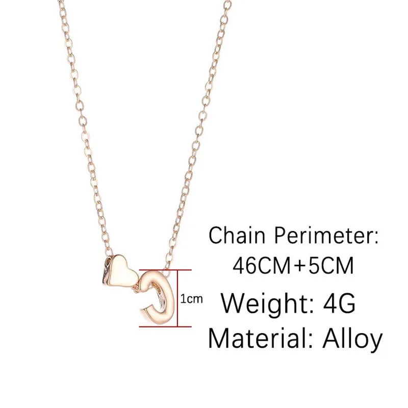 Ювелирное изделие маленькое изящное ожерелье в форме сердца с буквенным принтом