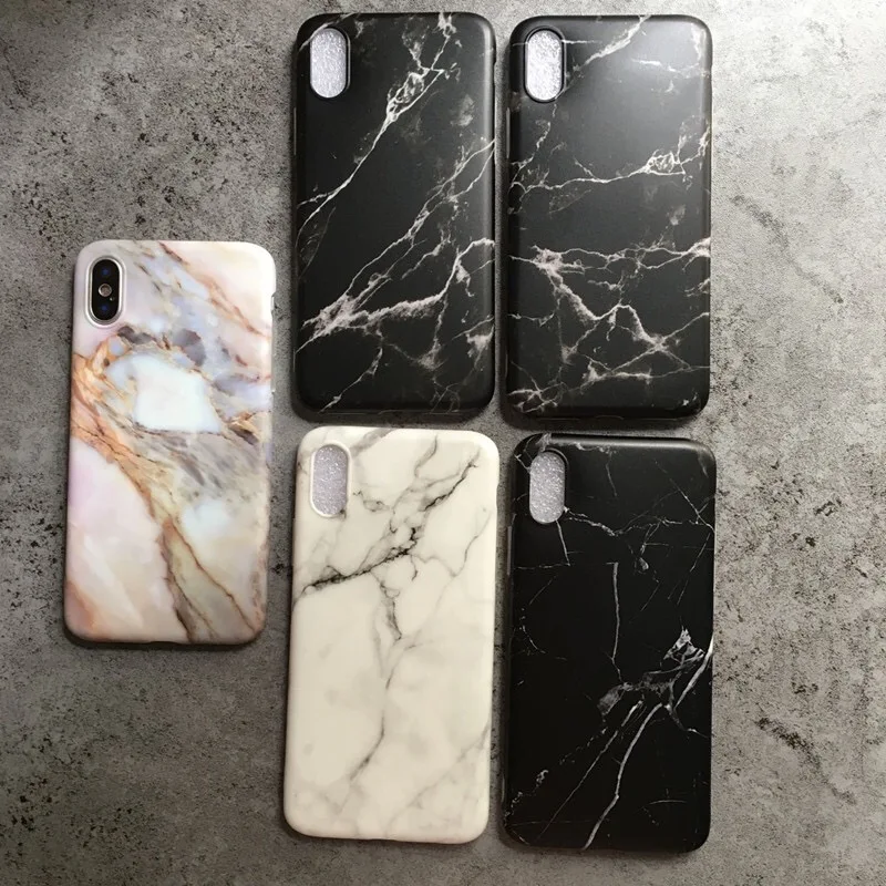 Capas For Iphonex Marble IMD Cases Iphone6 7 7Plus Lover Simple Black&ampWhite marble Full Soft TPU Covers 6s Funda |