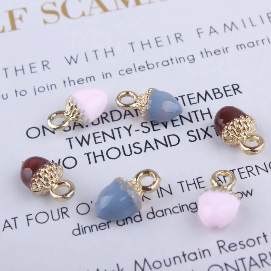 

New Arrival Fashion Charms 3D Spinning Top 20 Pieces Candy Color Necklace Charms For Bracelet Earrings Jewelry DIY Charm