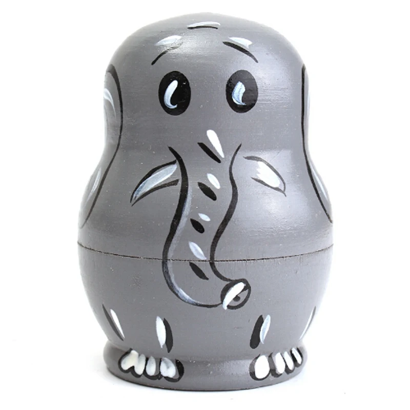 5 шт./компл. с изображением животного слона деревянная кукла-гнездышка украшения