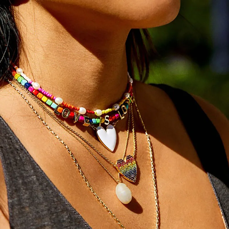 2019 новое сердце рот глаз стекло Подвески ожерелье корейские ювелирные изделия