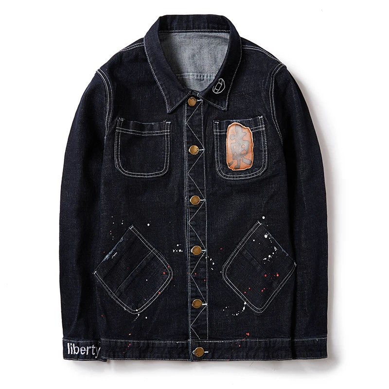 

Мужская джинсовая куртка, черная мотоциклетная куртка в стиле хип-хоп, модель 4XL/5XL/6XL/7XL/8XL, верхняя одежда с надписью