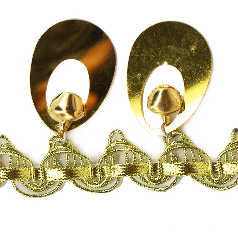 1yard Gold Metallic Sequin Bell Fringe Trimming Braided Lace Ribbon Applique Scrapbooking Sewing T1763 | Дом и сад