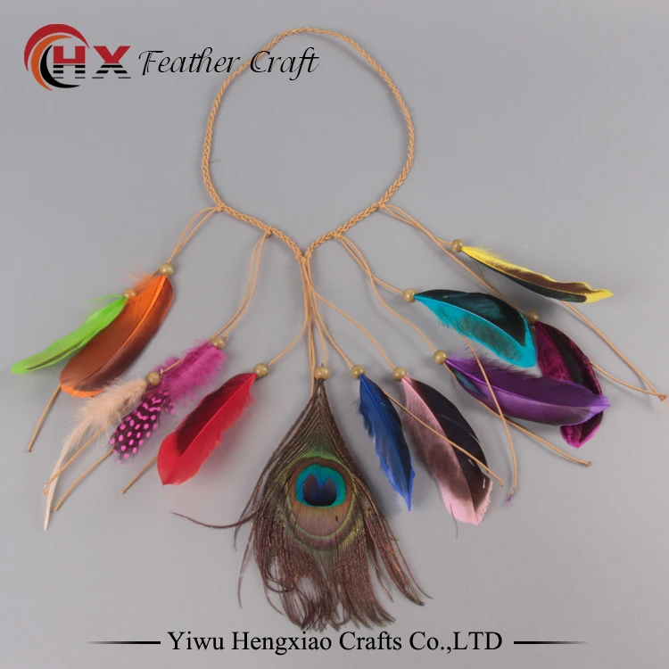 Популярные Модные богемные праздничные головные уборы с перьями аксессуары для