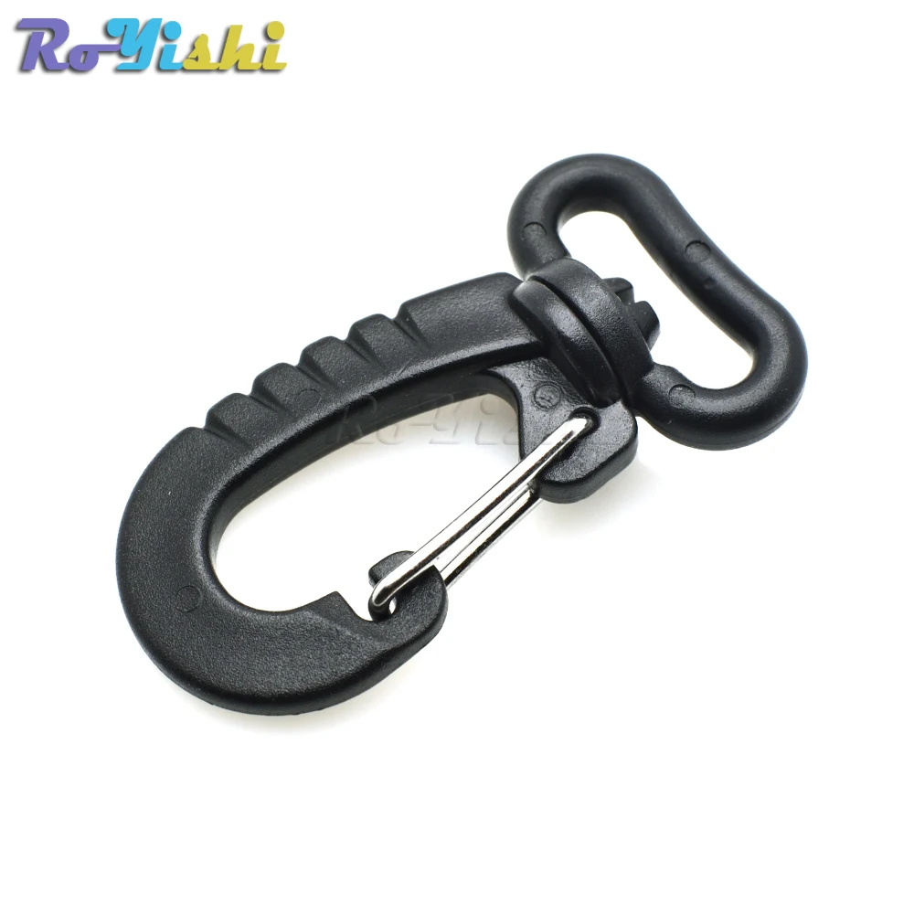 Gancho giratorio de pl&aacute;stico para llavero, hebilla de mochila, correa de cintur&oacute;n, color negro, 1000 unids/paquete, 3/4"-2