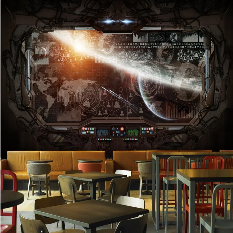Настенные 3D обои на заказ стерео для ресторана игровая комната космос кабина
