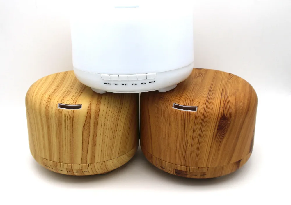 Купить Увлажнитель ароматический с Bluetooth-динамиком 4,0, холодный диффузор со светодиодной подсветкой, лампа, 600 мл, отделка под дерево