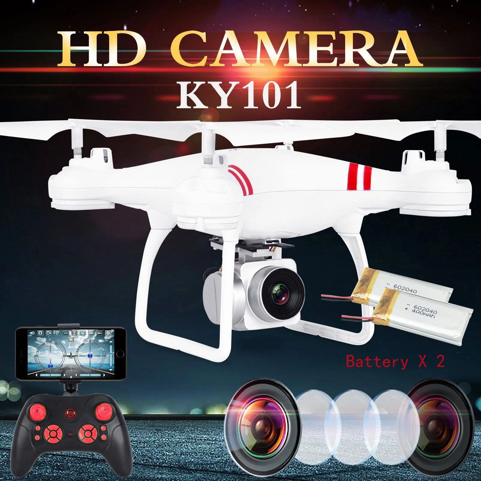 Ky101s широкоугольный объектив HD камера селфи высота удержания Дрон Безголовый режим авто возврат посадка Hover RC Квадрокоптер из США Великобритании