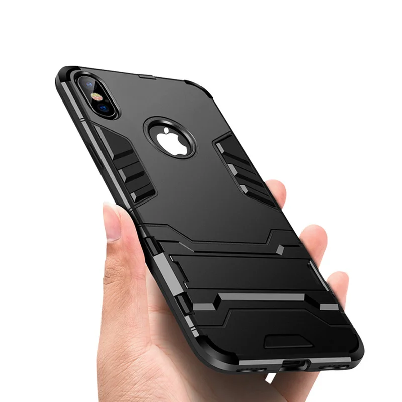 Чехол для IPhone X бронированный противоударный чехол из ТПУ и поликарбоната с