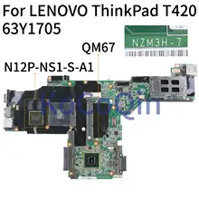 KoCoQin Laptop motherboard For LENOVO ThinkPad T420 T420I Mainboard 63Y1705 04W1347 04W2049 63Y1812 QM67 N12P-NS1-S-A1