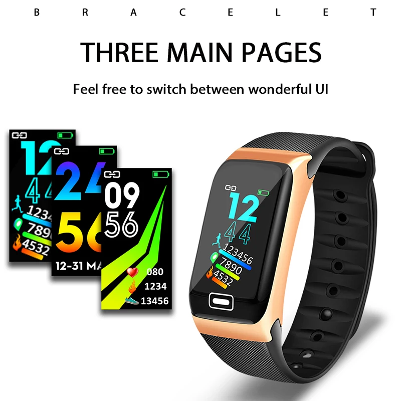 LIGE Smart fitness Band Watch Men Heart Rate Blood Pressure Monitor Fitness Tracker Bracelet SmartBand Bluetooth bracelet | Электроника