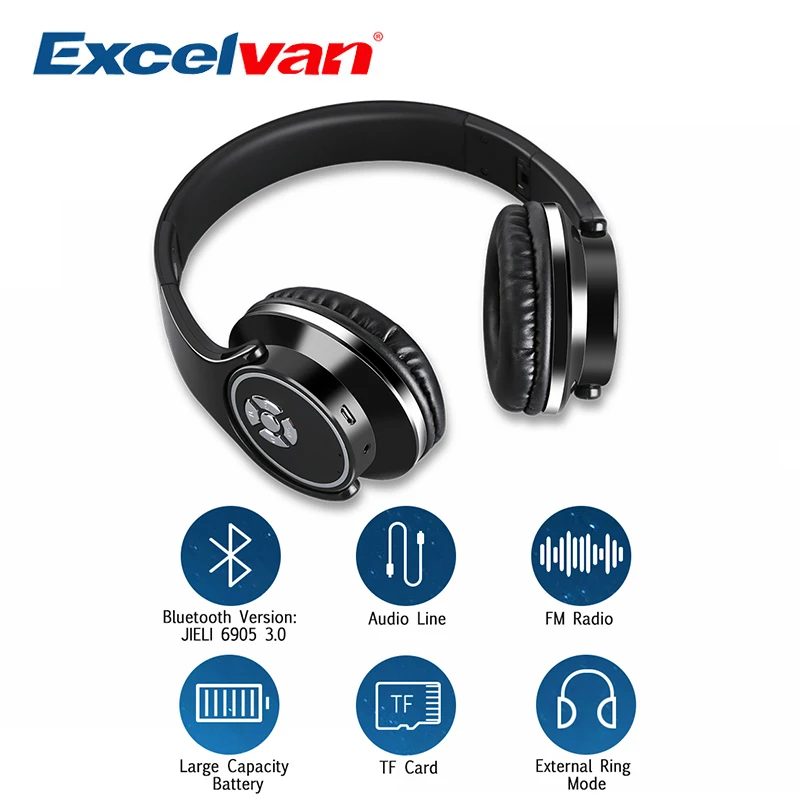 Excelvan BT 9960 Bluetooth гарнитура Беспроводные наушники стерео складные спортивные