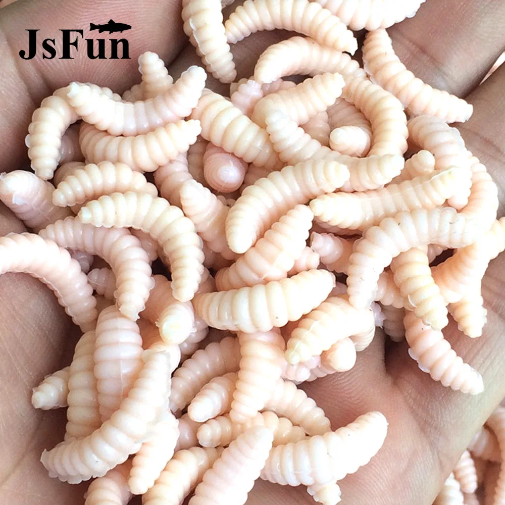 

2000PCS 2cm/0.78'' 0.3g/0.01oz Smell Worms Glow Shrimps Fishing Lures Bionic Luminous Maggot Grub Trout Soft Lure Baits L233