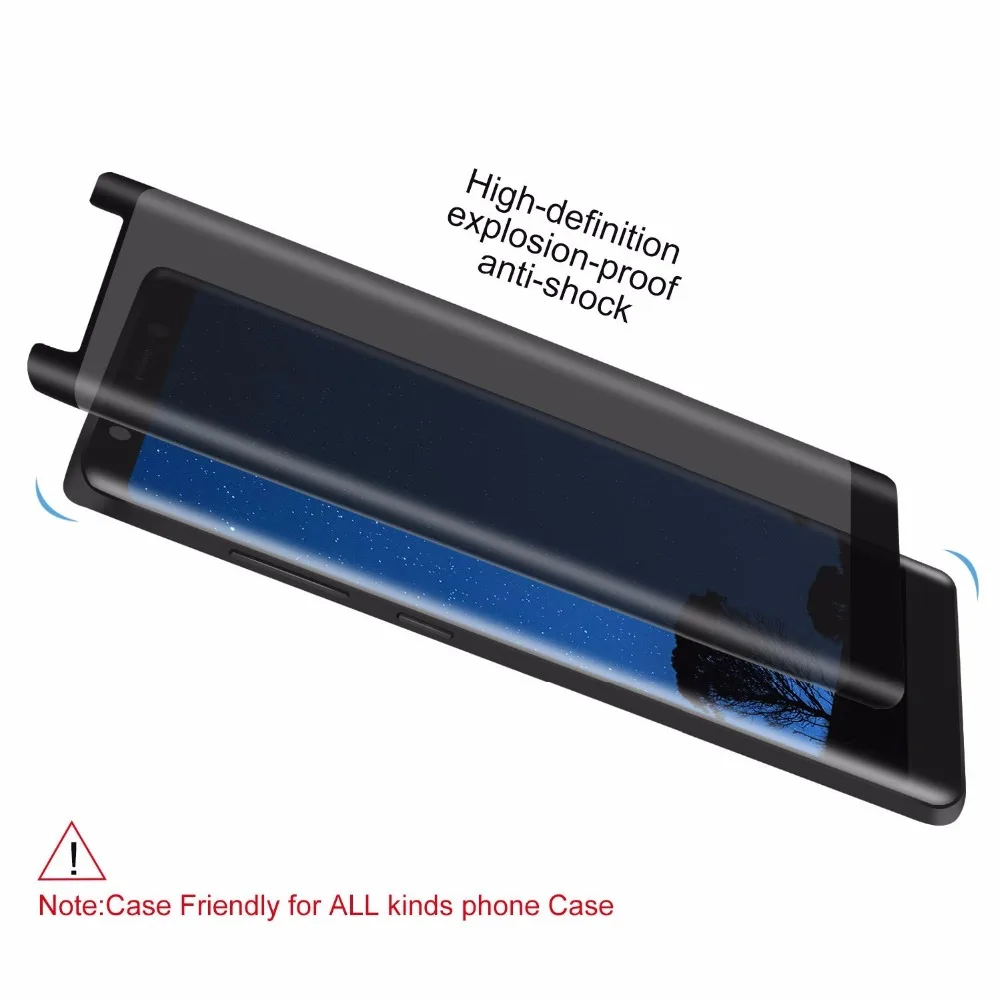 Чехол с полным покрытием 3D закаленное стекло для Samsung Galaxy S8 S9 plus Note 8 защитный