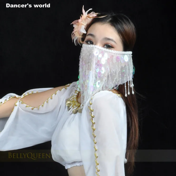 Оптовая Продажа Одежда для танца живота Женская сетка Павлин пайетки вуаль