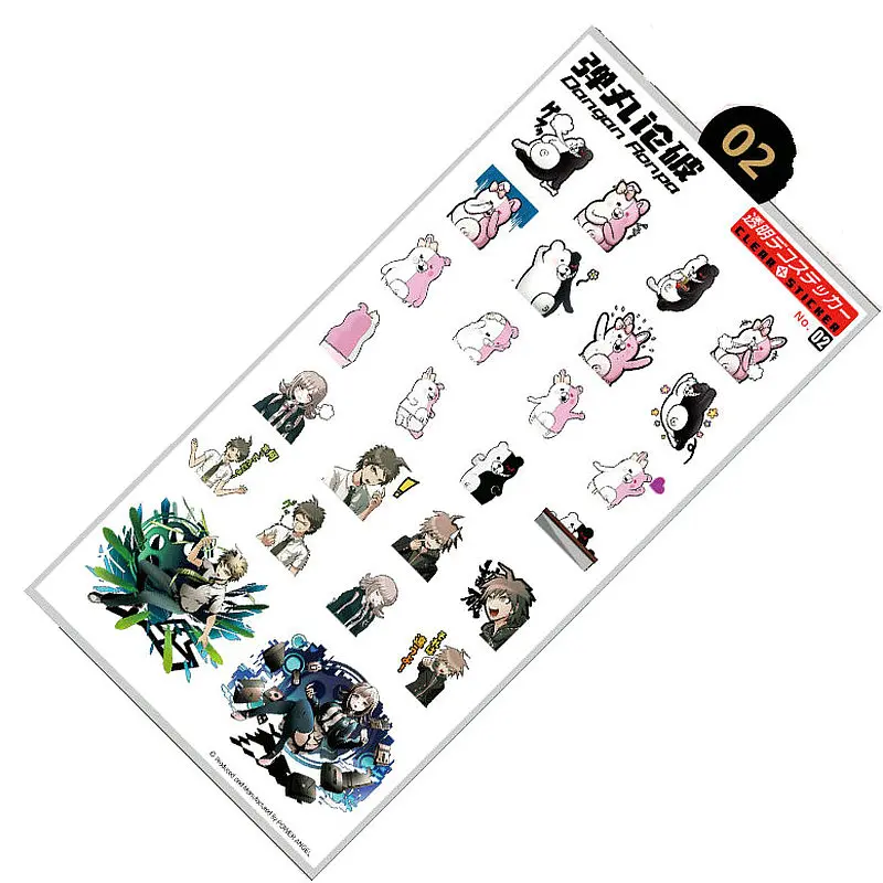 Аниме Danganronpa Monokuma Роскошные наклейки s для мобильного телефона ноутбука Книга пластиковая прозрачная наклейка игрушка наклейка подарок - Цвет: Style 02