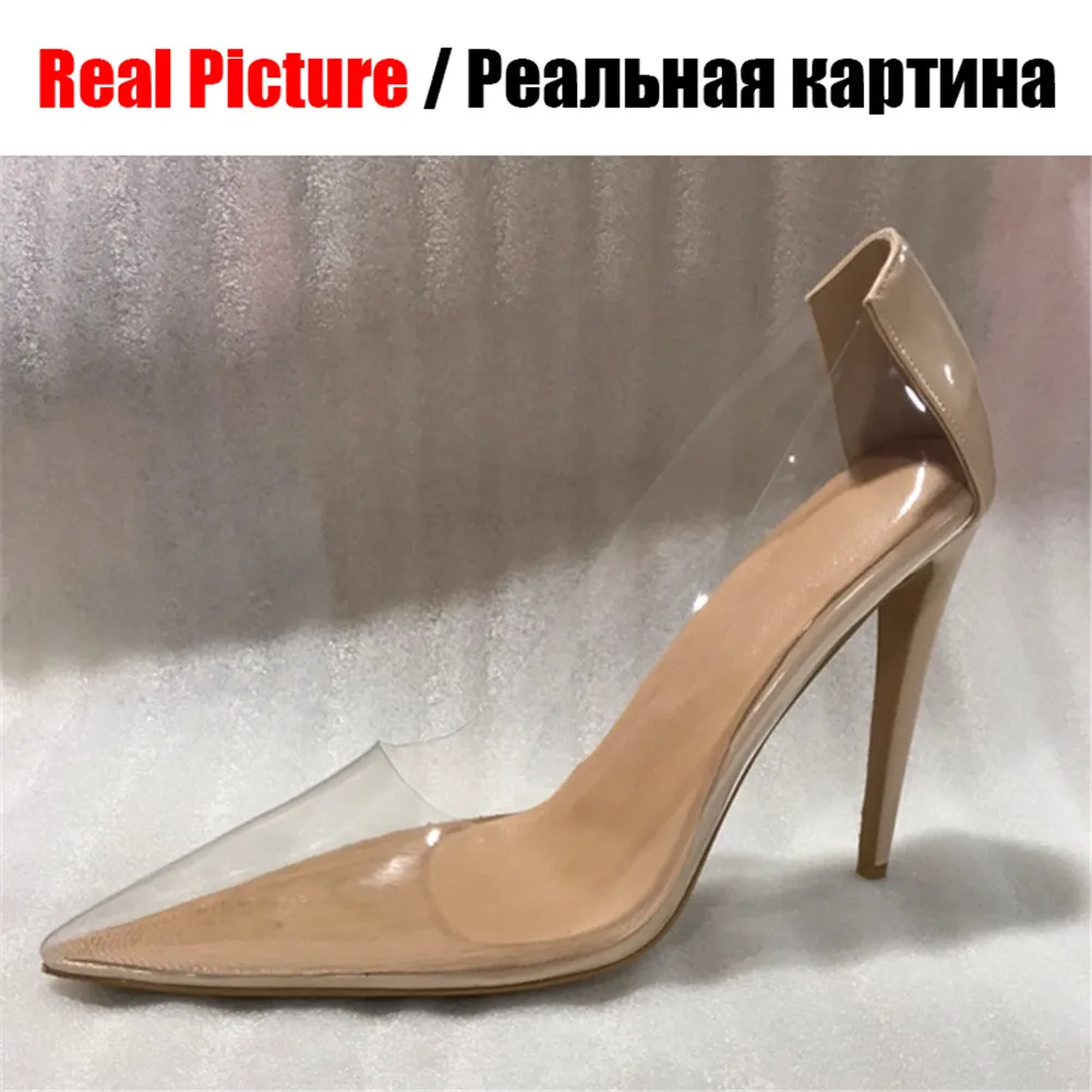 SARAIRIS/Новые Брендовые женские туфли-лодочки на высоком каблуке с острым носком из ПВХ, большие размеры 34-47, Женские Повседневные Вечерние пикантные туфли-лодочки на весну и осень
