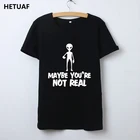 2018 забавная футболка HETUAF с инопланетянином, женские футболки с рисунком, женские топы, новинка, мультяшная футболка, женские футболки