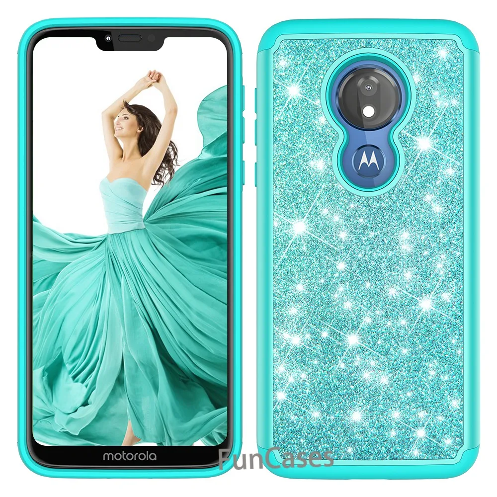 Для Motorola Moto G7 power чехол Стразы Блестящий Силиконовый Пластик 2 в 1 защитный чехол противоударный Прочный Ститч для Moto G7 power