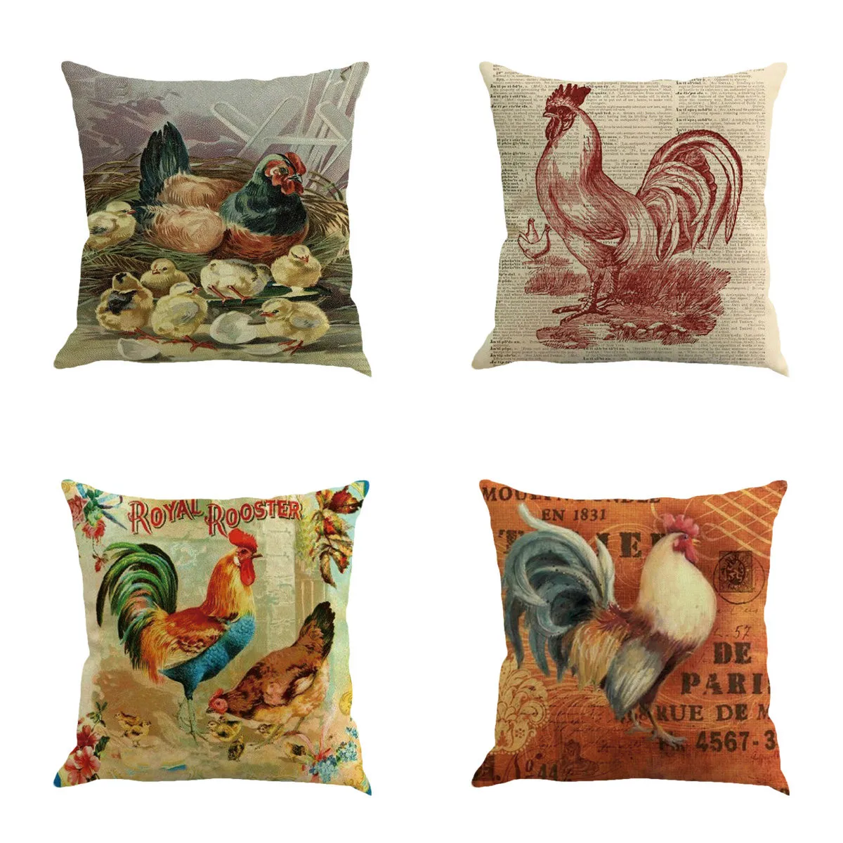 Пасхальные декоративные наволочки с петухом милой любовью квадратная наволочка