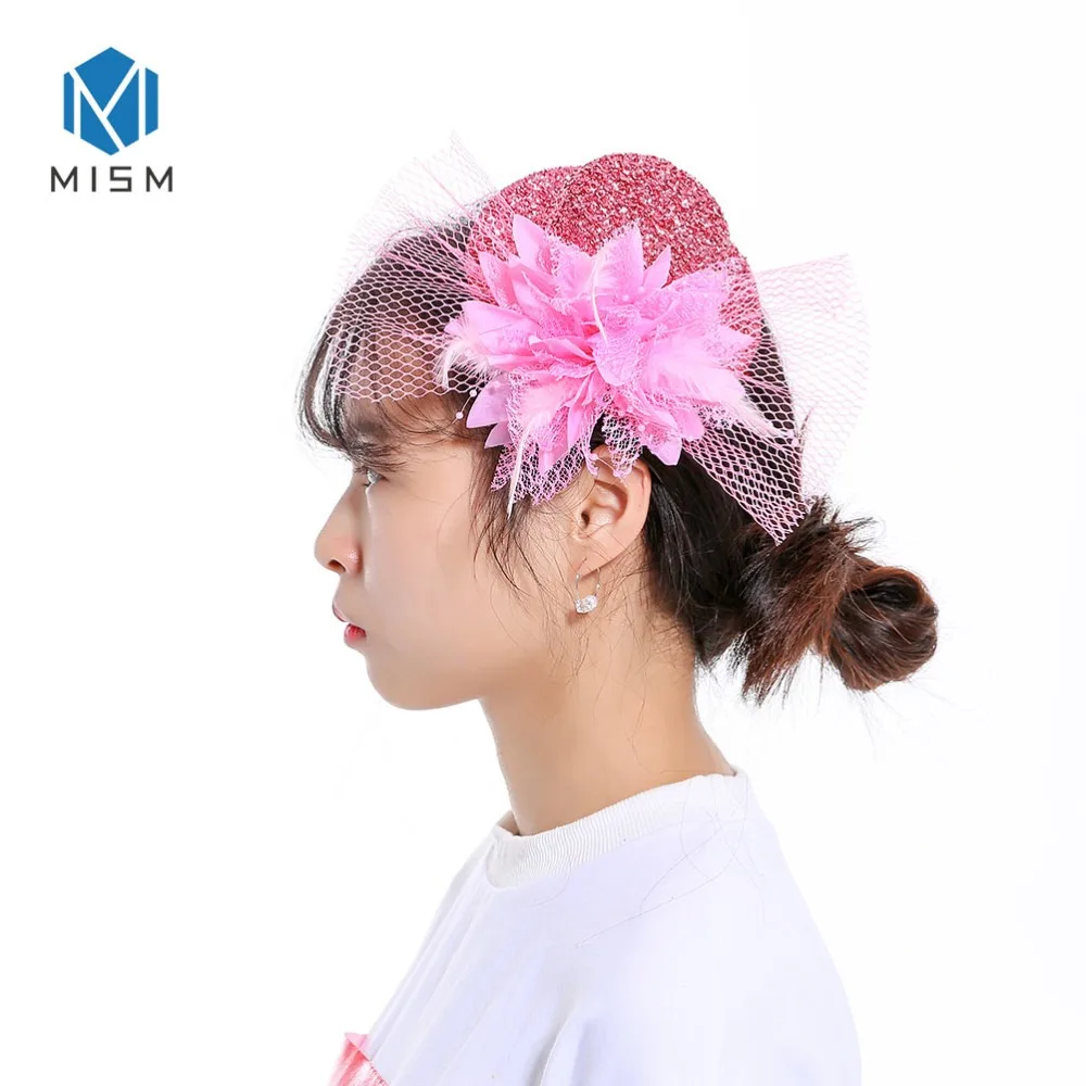 Женская заколка для волос MISM 1 шт. мини топ сетчатый цветочный зажим с перьями