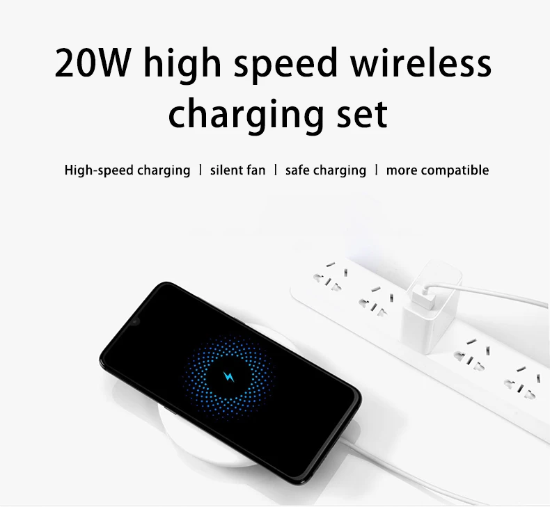 Xiao mi Оригинальное Беспроводное зарядное устройство 20 Вт Max Qi Smart Quick Charge type-C быстрое зарядное устройство для смартфона Xiaomi mi 9 mi 9 mi X 3