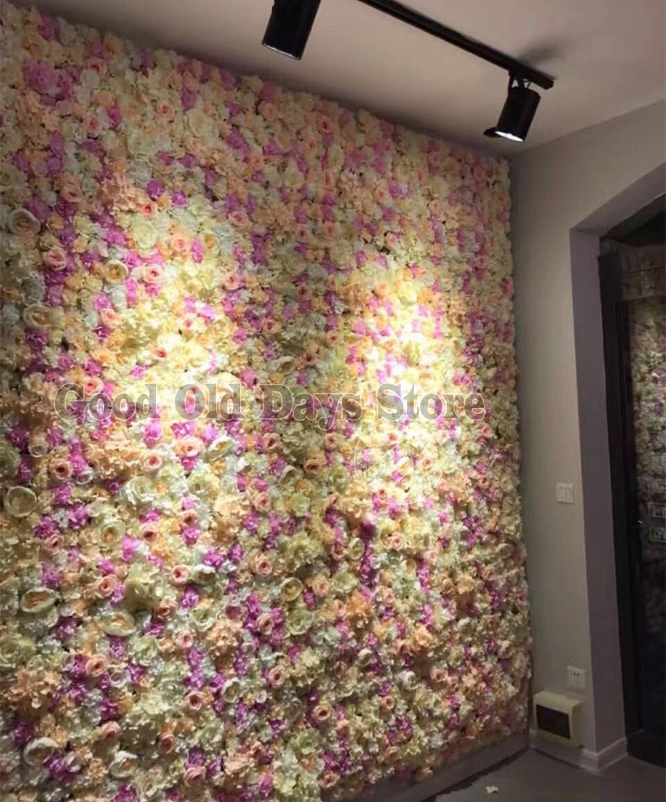 

Roses With Peony Dalia Orange Wedding Flower Wall Flower Backdrop With Aluminum Pipe Frame Wedding Stage Decoration