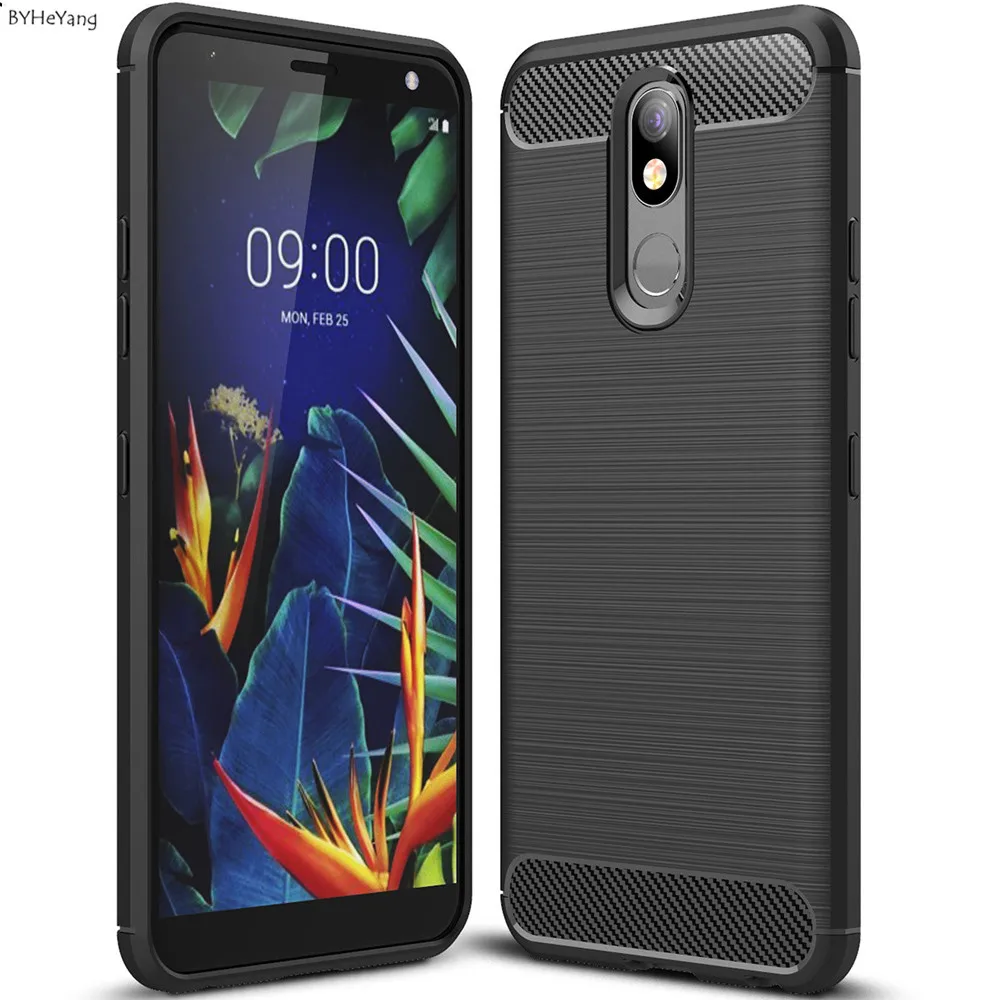 Чехол для LG K40 чехол мягкий силиконовый из углеродного волокна мобильного
