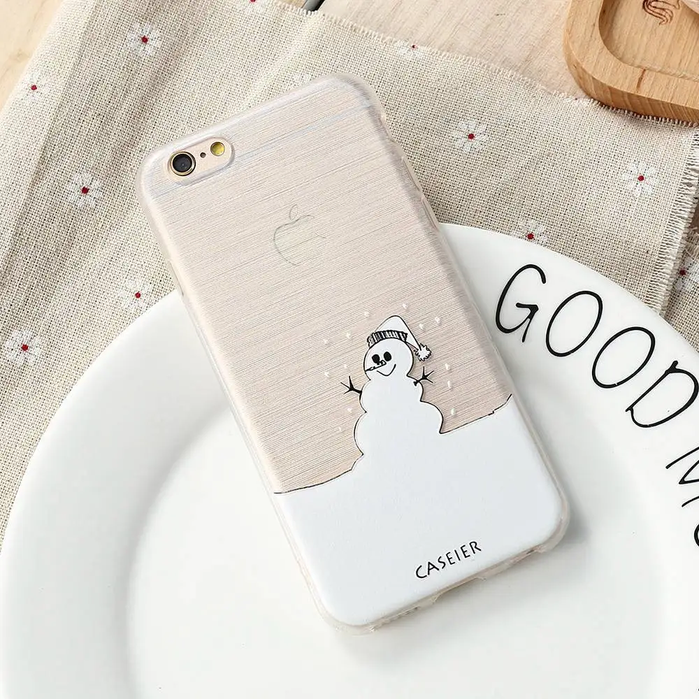 Чехол CASEIER с тиснением в виде рождественской снежинок для iPhone 7 6 6s Plus 5 SE