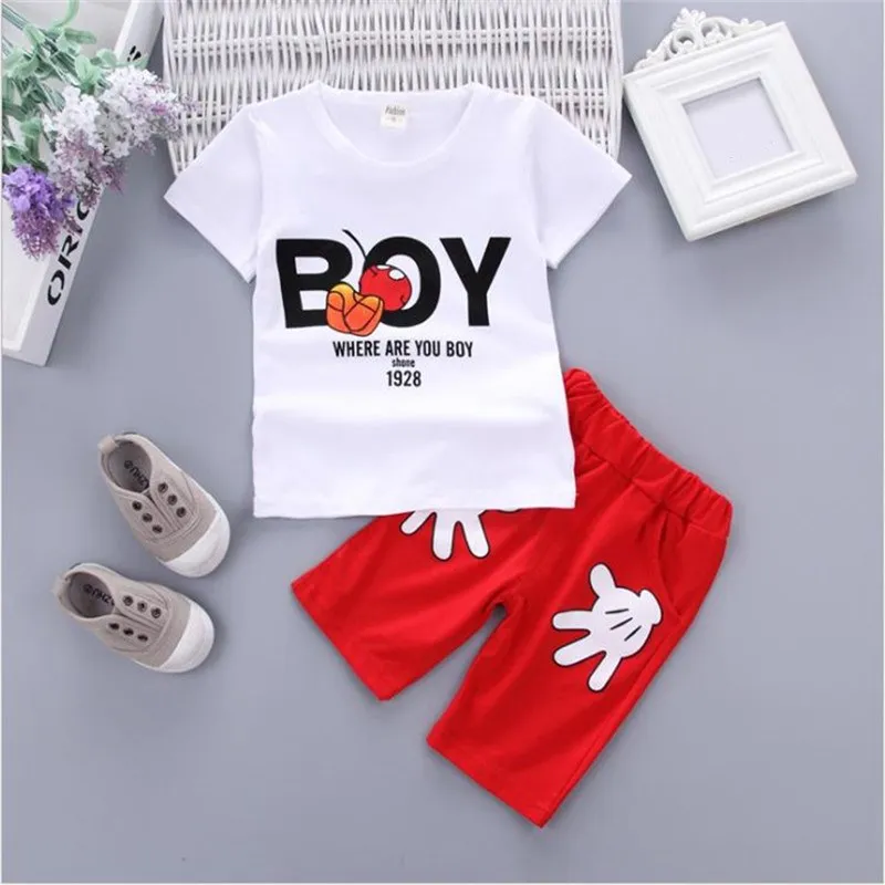 white red Malayu/детская одежда г. Летняя детская с коротким рукавом футболка+ камуфляжные шорты, костюмы комплекты одежды для маленьких мальчиков - Цвет: white red