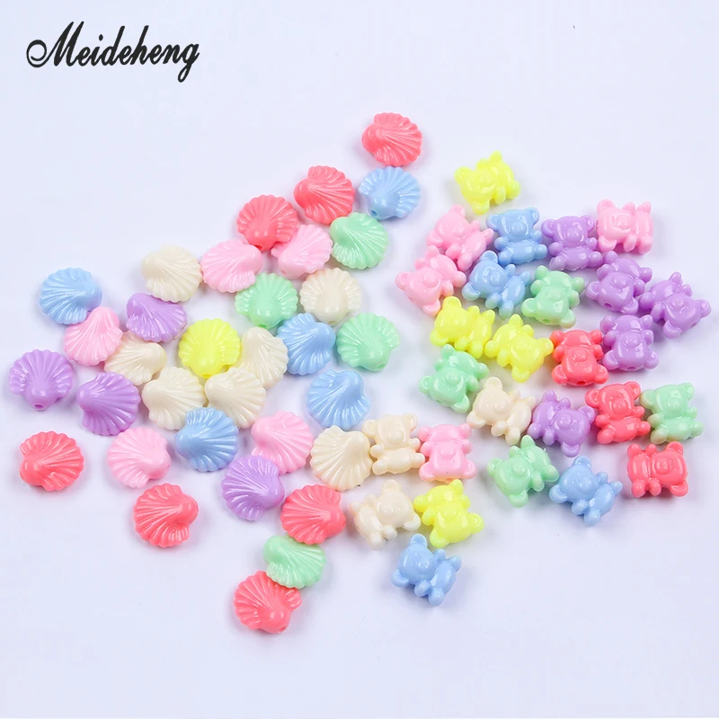 Акриловый светильник красочные бусины в виде медвежонка для браслетов ожерелий