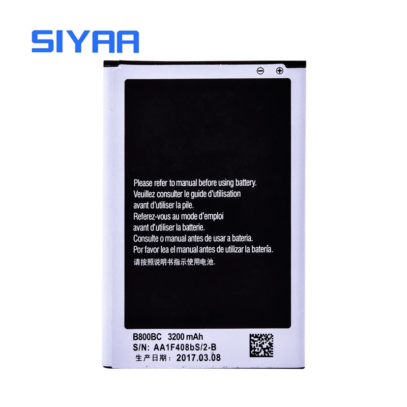 Оригинальный аккумулятор SIYAA B800BC для Samsung Galaxy Note3 N9000 N9005 N9006 Высокая емкость 3200 мАч