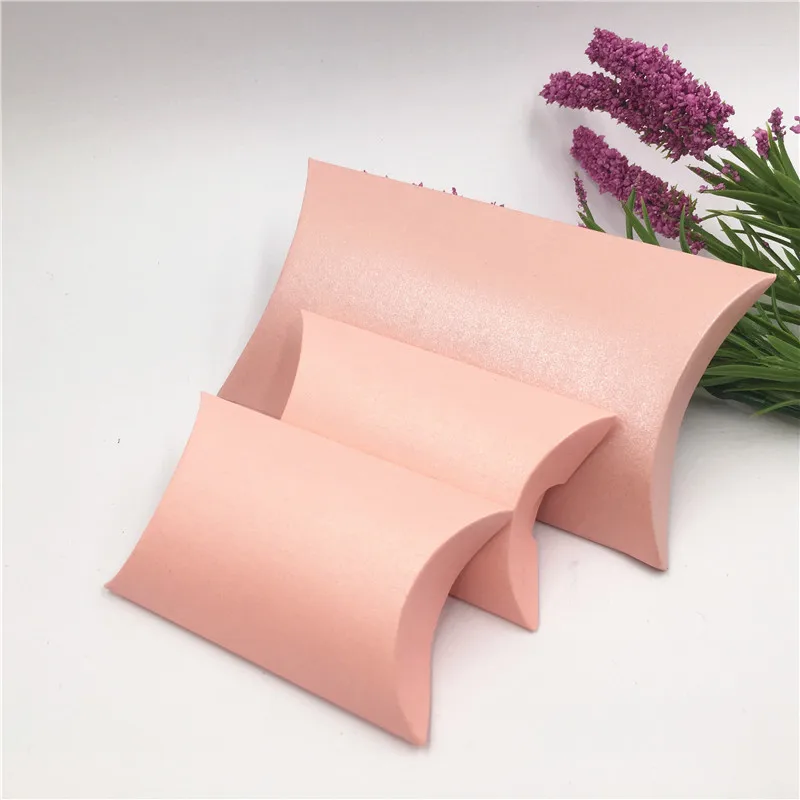 24 шт./лот коробка для подушки ручной работы из крафт-бумаги конфеты подарок