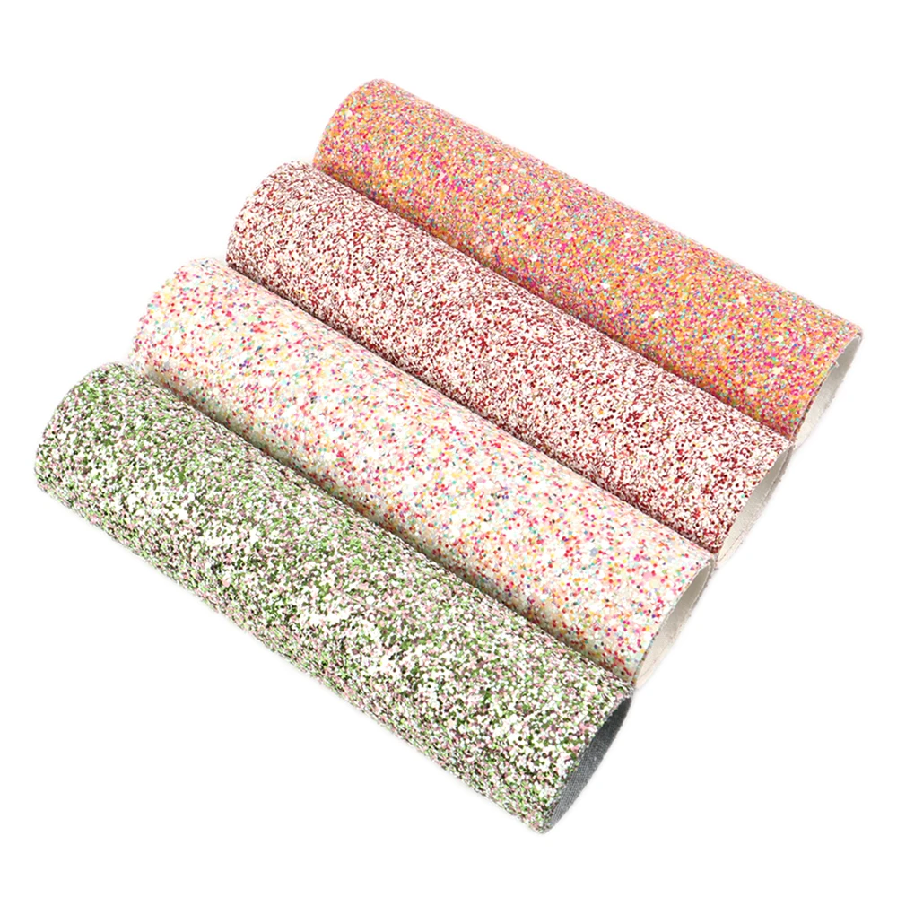 4 шт./компл. 20*34 см Лоскутная блестящая искусственная кожа комплект, материалы для ручных поделок для сумки обувь бант для волос, 1Yc6482