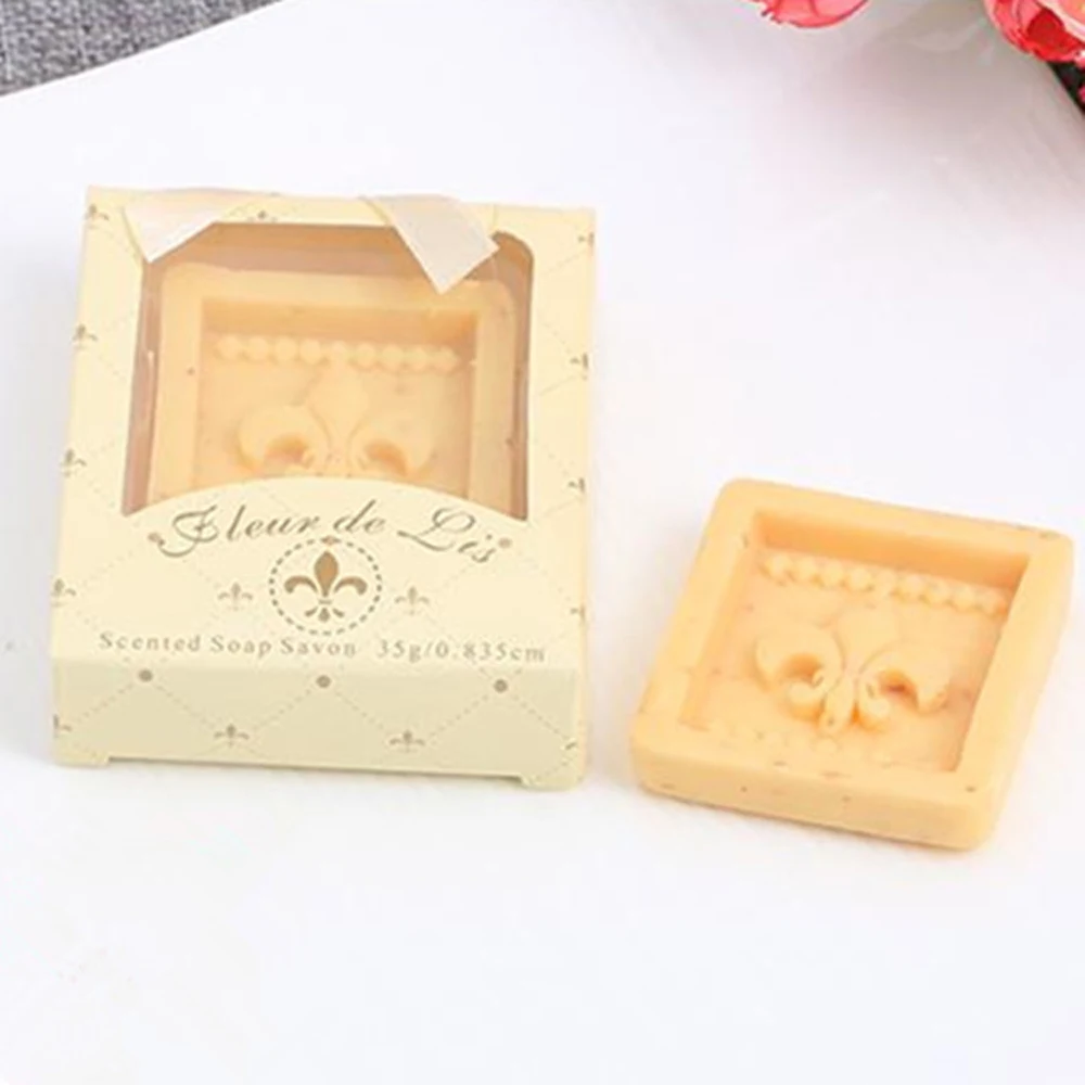 Ирисы в форме цветка de luce маленькое мыло коробке ручной работы для рождения