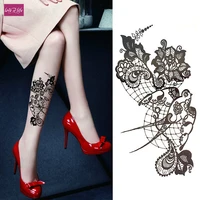 1pcs pigeon pattern sexy lace hot flower henna temporary tattoo black mehndi style waterproof tattoo sticker