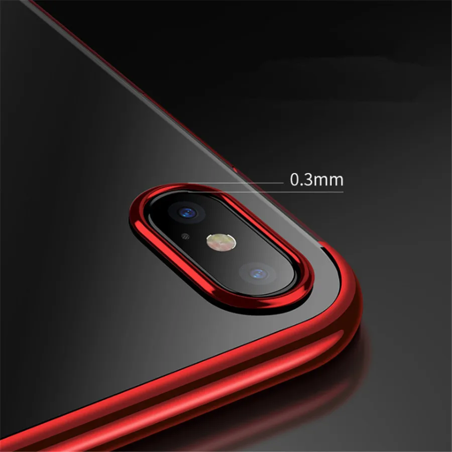 Luxury Slim Plating TPU Case For iphone7 Phone Cases iPhone X Transparent Silicone Glitter Cover 7 8 6 6S Plus |
