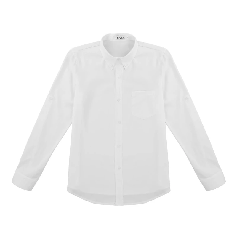 Женская Однотонная рубашка с длинным рукавом и карманом элегантные топы белого