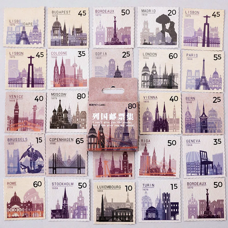 Канцелярские наклейки 45 шт./коркор. винтажные марки этикетки для запечатывания