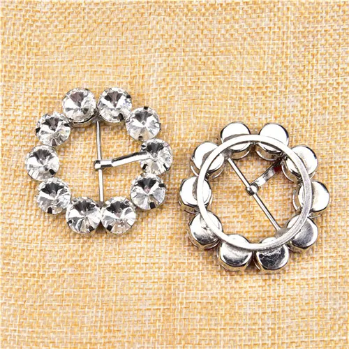 crystal color 1pcs 1 шт. 4,2 см круглые DIY Швейные аксессуары металлические стразы ремни для женщин горный хрусталь кристалл пряжка модные Тапочки - Цвет: crystal color 1pcs