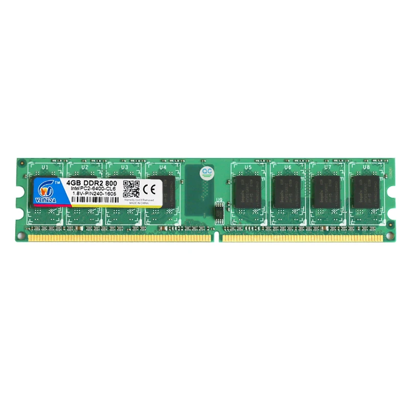 Оперативная память VEINEDA DDR2 16 ГБ 4 Гб ddr 2 800 МГц с процессором ddr2 совместима Intel и AMD