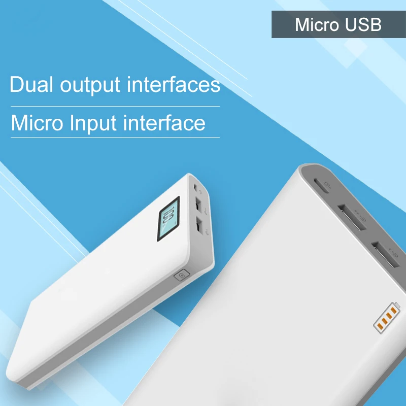 Внешний аккумулятор 20000 мАч для Xiaomi Mi PowerBank зарядное устройство портативное 18650 2